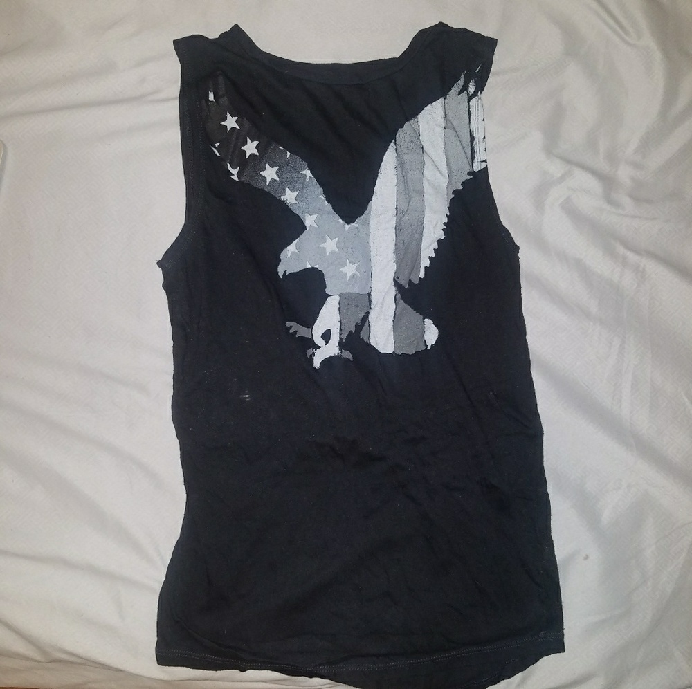 Black American eagle muscle tank